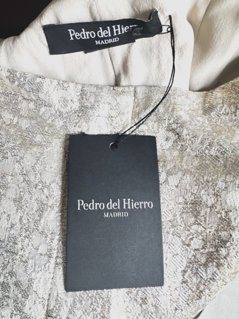 Pedro del Hierro Madrid Sil Blend Gold Brocade Pants 44 M - Picture 7 of 7